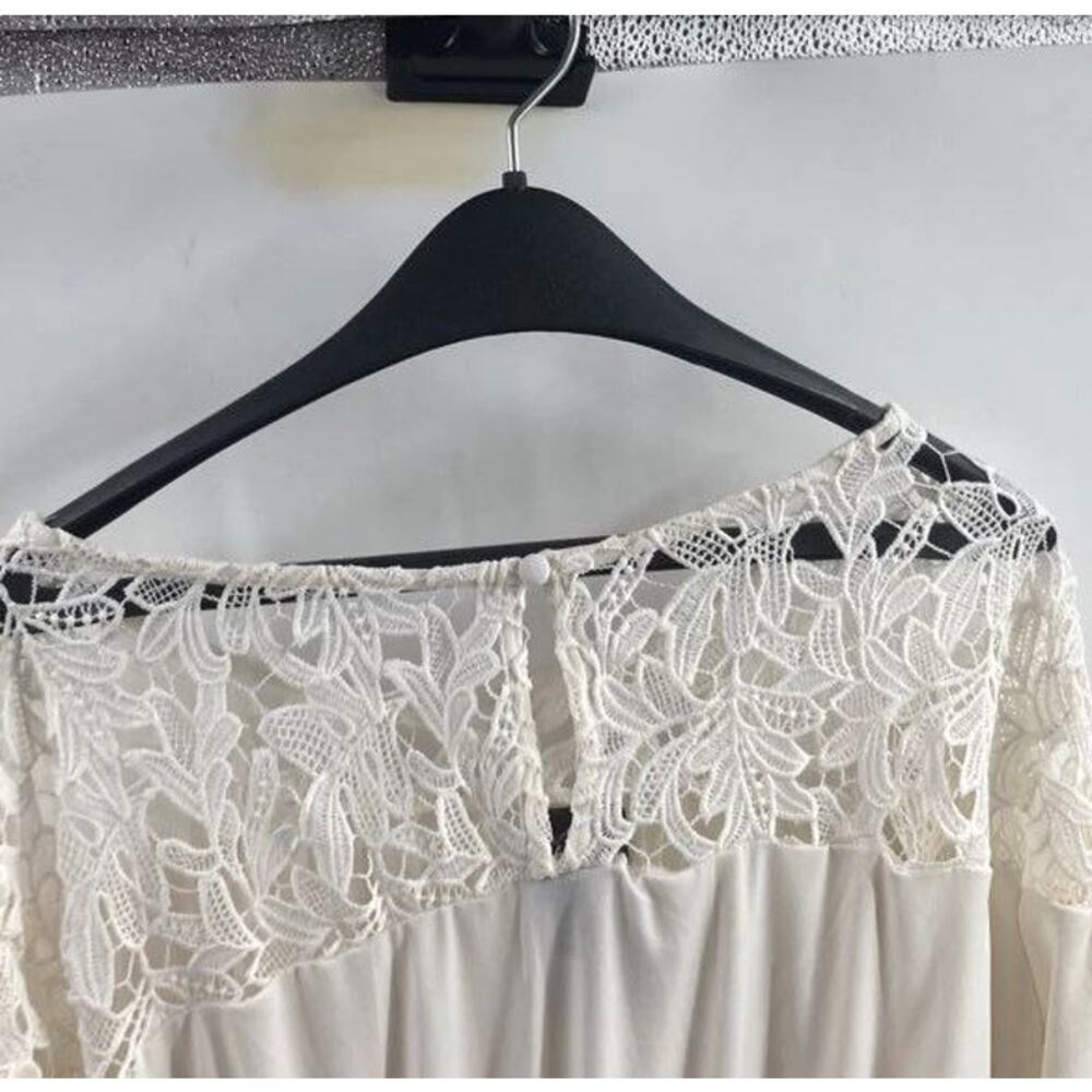 TORRID STUDIO CREPE Womens Ivory Lace Yoke Babydoll Top Size 2X - Picture 6 of 8